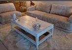 Mooie landelijke salontafel in hout, wit gepatineerd., Huis en Inrichting, Ophalen, Zo goed als nieuw