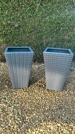 2 plantenbakken wicker, Ophalen, Kunststof, Gebruikt, Minder dan 60 cm