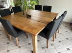 Eettafel met 6 stoelen, Huis en Inrichting, Tafels | Eettafels, Ophalen, Gebruikt, 150 tot 200 cm, Vierkant