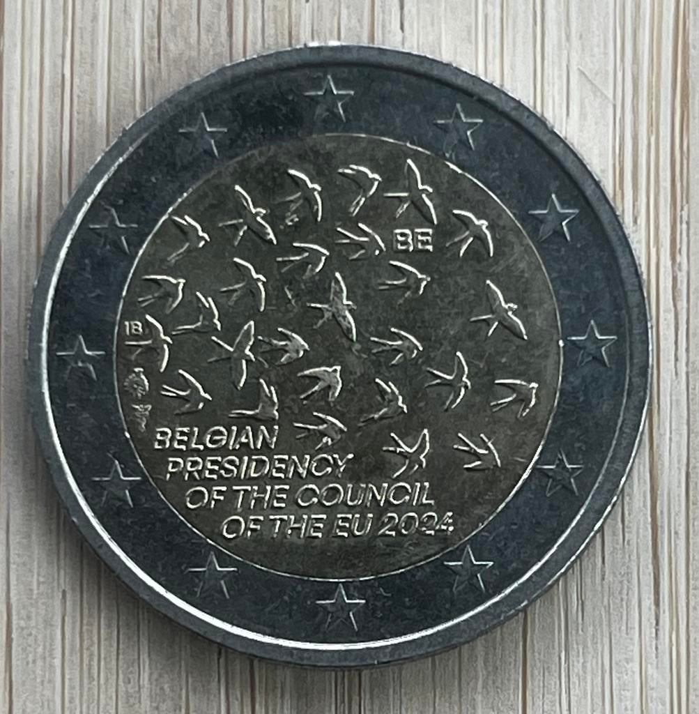 €2 herdenkingsmunt van België “Voorzitterschap van EU”, 2024, Postzegels en Munten, Munten | Europa | Euromunten, Ophalen