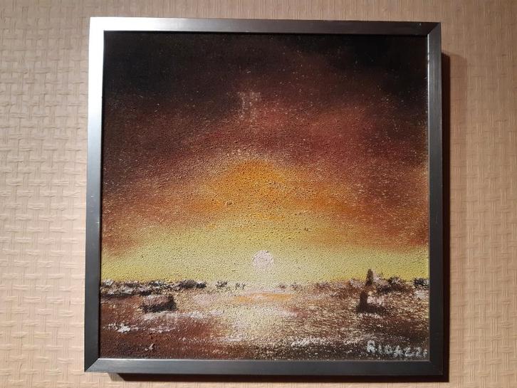 Jean Rigazzi, Olieverf op paneel (1976), 26x26cm, Antiek en Kunst, Kunst | Schilderijen | Klassiek, Ophalen of Verzenden