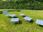 8 Ligstoelen & voetbanken voor in de tuin, Tuin en Terras, Ligbedden, Inklapbaar, Metaal, Zo goed als nieuw, Ophalen