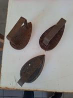 3 antieke strijkijzers, Antiek en Kunst, Ophalen