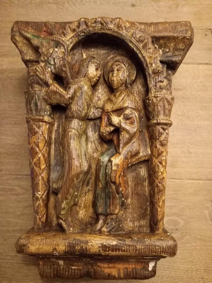 17e-18e eeuws Houten Heilig Reliigieus Beeld, Antiquités & Art, Antiquités | Objets religieux, Enlèvement ou Envoi