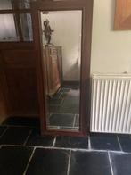 Oude houten spiegel - H 158 cm - B 61 cm, Antiek en Kunst, Ophalen, Rechthoekig, 50 tot 100 cm, 150 tot 200 cm