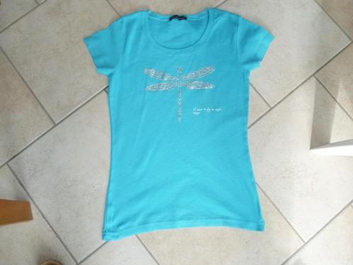 hemelsblauw t-shirt maat 38, Kleding | Dames, T-shirts, Gedragen, Blauw, Korte mouw, Ophalen of Verzenden