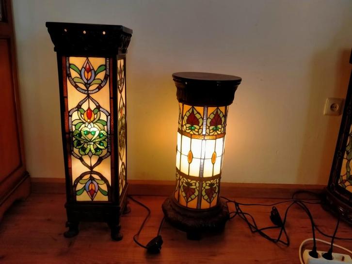Tiffany Zuilen lampen, Huis en Inrichting, Lampen | Tafellampen, Zo goed als nieuw, Ophalen
