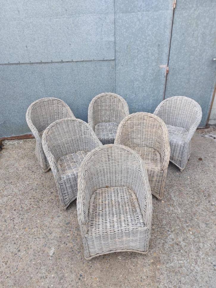 Rotan buitenstoelen, Huis en Inrichting, Stoelen, Gebruikt, Vijf, Zes of meer stoelen, Riet of Rotan, Ophalen