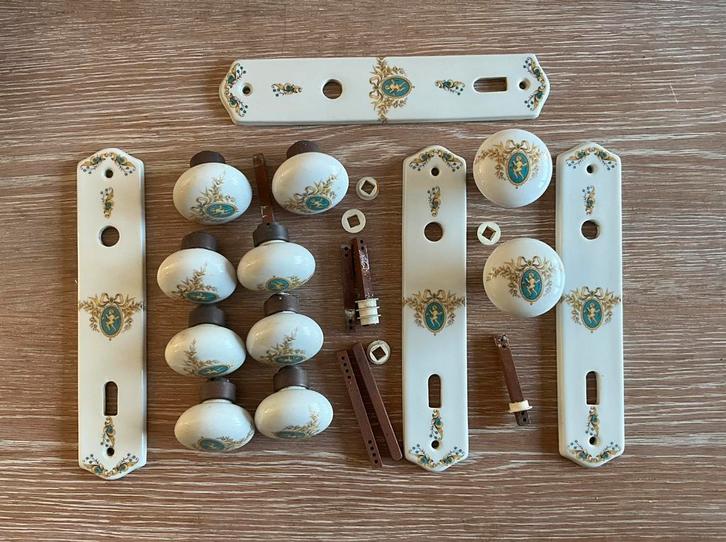 Vintage LIMOGES porcelein deurbeslag deurklinken, Doe-het-zelf en Bouw, Hang- en Sluitwerk, Zo goed als nieuw, Ophalen of Verzenden