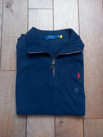 Polo Ralph Lauren navy blauwe trui met halve rits – maat L  beschikbaar voor biedingen