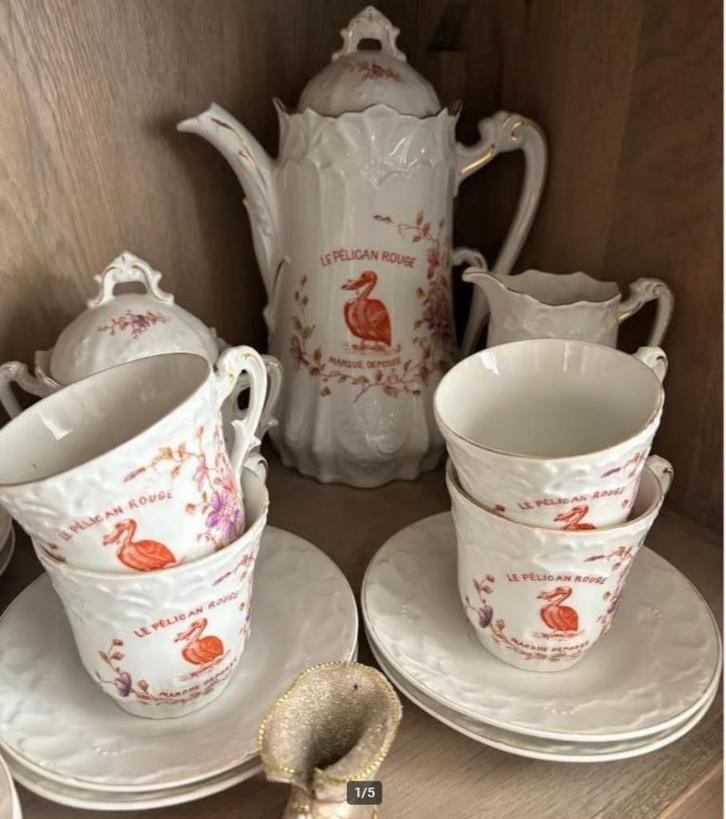 Rode Pelikaan koffieservies, Antiek en Kunst, Antiek | Servies compleet, Ophalen