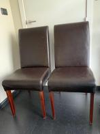 2 salon of eetkamer stoelen, Huis en Inrichting, Kunststof, Gebruikt, Twee, Bruin