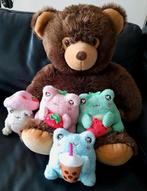 ✨Lot de Peluches Kawaii – Gros Ours + Petites Grenouilles, Ophalen, Zo goed als nieuw, Overige typen