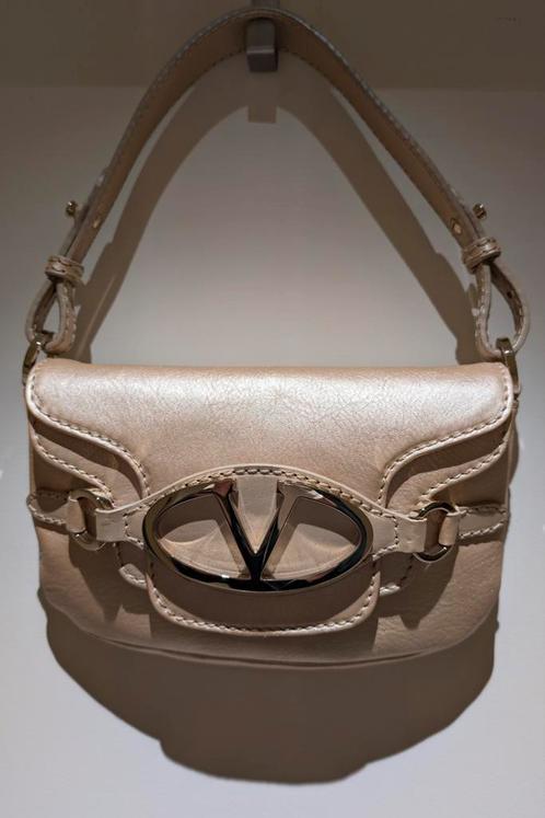 Valentino handtas in parelmoerbeige leer, Handtassen en Accessoires, Tassen | Damestassen, Zo goed als nieuw, Handtas, Beige