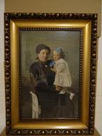 Antieke lijst foto babyfoto 72x96cm 1860-1890 Afhalen 199eur, Ophalen of Verzenden