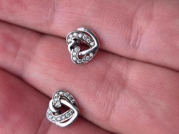 Zilveren hartjes oorbellen Nona 925 gestempeld, Bijoux, Sacs & Beauté, Enlèvement ou Envoi, Comme neuf