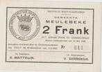 Commune de Meulebeke 2 FRANC 1940, Enlèvement ou Envoi, Billets en vrac, Belgique