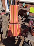 Vintage strandstoelen, Tuin en Terras, Tuinstoelen, Ophalen, Gebruikt, Hout, Inklapbaar