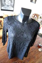 deels transparant zwart stijlvolle blouse, Maat 42/44 (L), H&M, Ophalen of Verzenden, Zo goed als nieuw