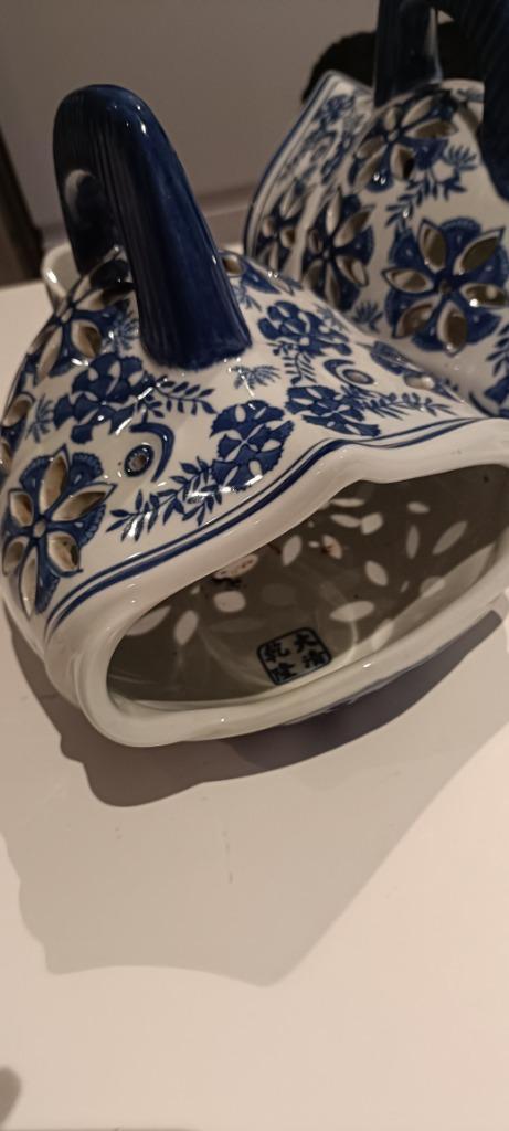 Paar wierookbrandervissen, blauw porselein - China, Antiek en Kunst, Antiek | Porselein, Ophalen of Verzenden