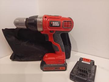 Perceuse Black&Decker avec 2 batteries, Enlèvement ou Envoi, Utilisé, Foreuse et Perceuse