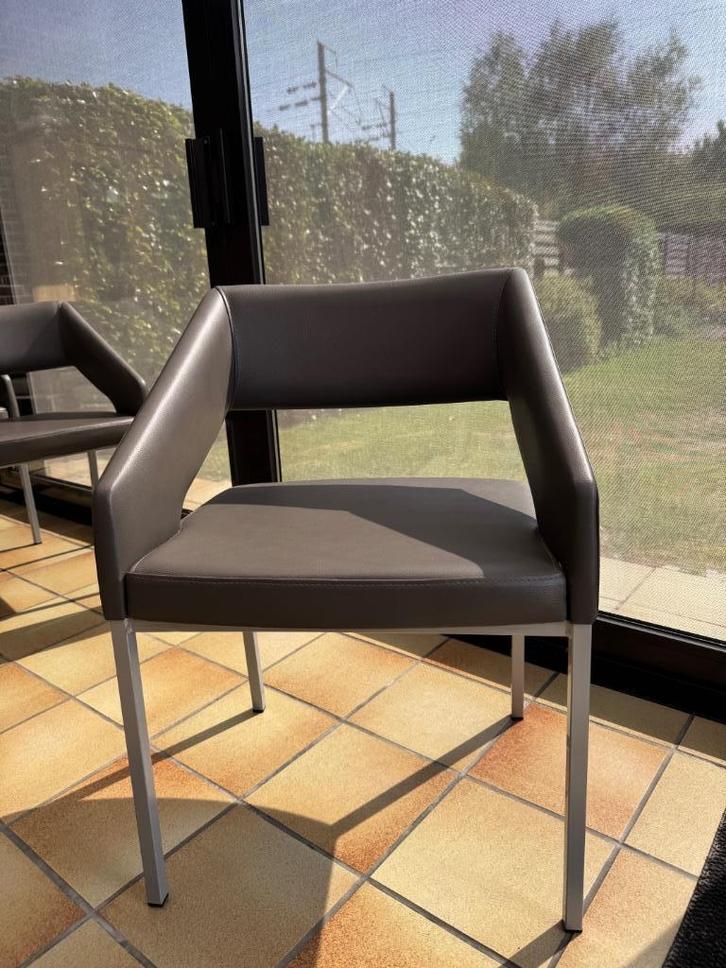 Eetstoelen (Totaal 8 Stuks), Maison & Meubles, Chaises, Comme neuf, Cinq, Six Chaises ou plus, Métal, Brun, Enlèvement