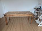 Massief houten tafel + bank en stoelen, Ophalen, Gebruikt, 100 tot 150 cm, 200 cm of meer