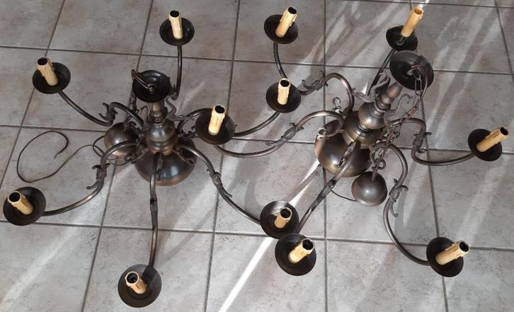 vintage kroonlusters, Huis en Inrichting, Lampen | Kroonluchters, Gebruikt, Kunststof, Metaal, Ophalen
