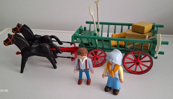 Playmobil vintage kar van de boer oogst hooi 1900, Kinderen en Baby's, Speelgoed | Playmobil, Zo goed als nieuw, Complete set