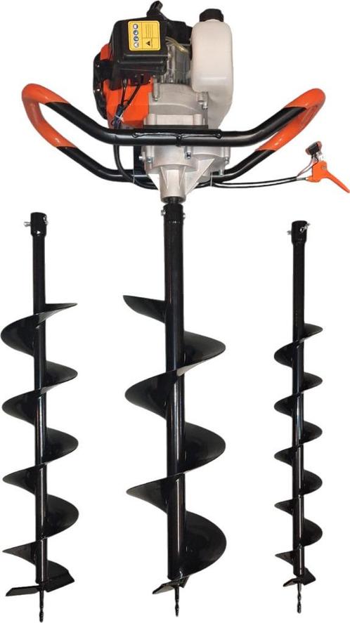 Grondboormachine 52cc incl. 3 boren- Nieuw, Auto diversen, Overige Auto diversen, Ophalen of Verzenden