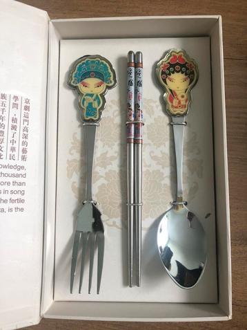 Beijing Opera metalen bestek set nieuw, Enlèvement ou Envoi, Neuf, Autres matériaux, Ensemble de couverts