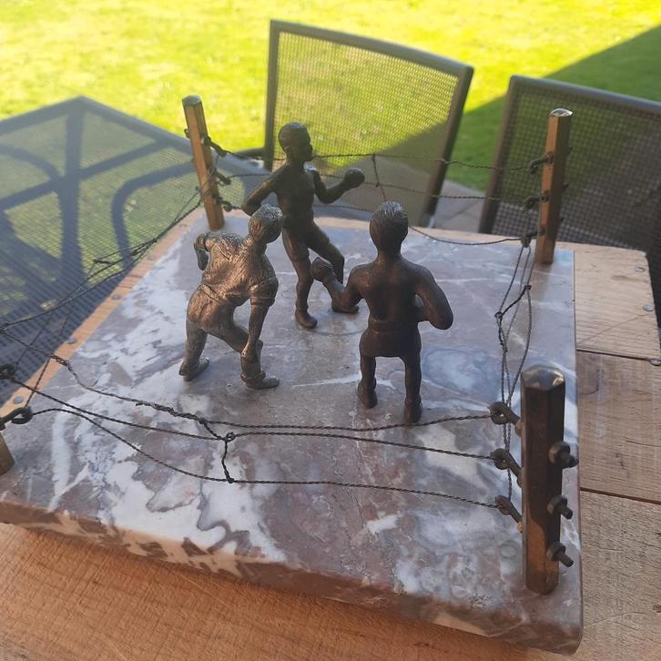 BOKSRING-TROFEE*ANTIEK* MARMER en METAAL. EXCLUSIEF, Antiek en Kunst, Antiek | Overige Antiek, Ophalen