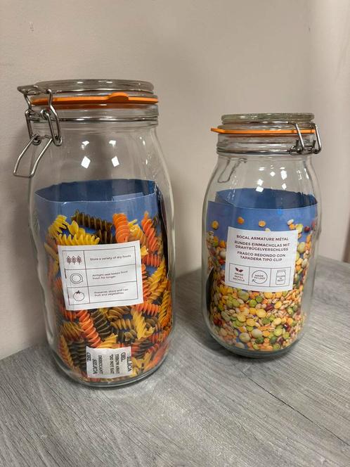 Glazen weckpotten met klemdeksel – ideaal voor pasta, Huis en Inrichting, Keuken | Potten en Pannen, Glas, Ophalen