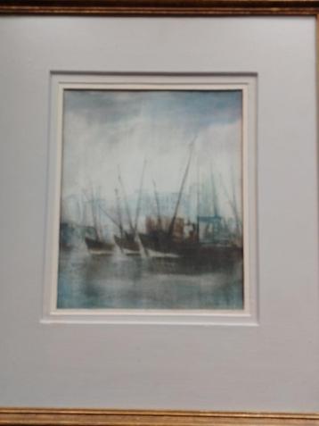 Denis Dolphyn   1902 - 1992  Aquarel Bootjes Antwerpen, Envoi