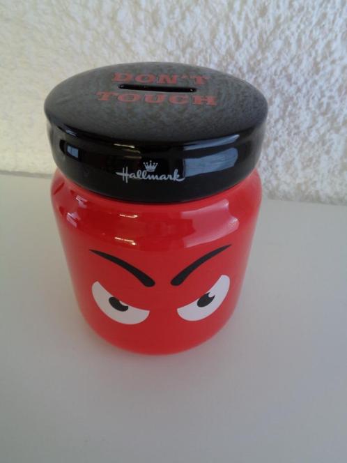 Tirelire pot rouge/noir déco émaillée. Hallmark, Antiek en Kunst, Antiek | Keramiek en Aardewerk, Ophalen of Verzenden