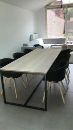 Tafel (PUREWOODDESIGN) + 6 stoelen (HAY), Huis en Inrichting, Stoelen, Ophalen, Overige materialen, Gebruikt, Zwart