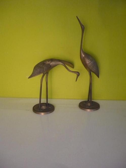 knappe vintage messing kraanvogels / ibis, Antiquités & Art, Antiquités | Bronze & Cuivre, Cuivre, Enlèvement ou Envoi