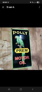 polly prem motor oil emaille reclamebord, Verzamelen, Merken en Reclamevoorwerpen, Ophalen of Verzenden, Zo goed als nieuw, Reclamebord