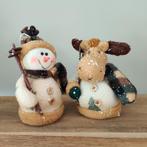 kerst poppetjes sneeuwpop - Rendier hoogte 16 cm.     nr 78-, Ophalen of Verzenden