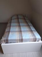 Eenpersoonsbed +lattenbodem +matras, Huis en Inrichting, Slaapkamer | Bedden, 90 cm, Wit, Zo goed als nieuw, Hout