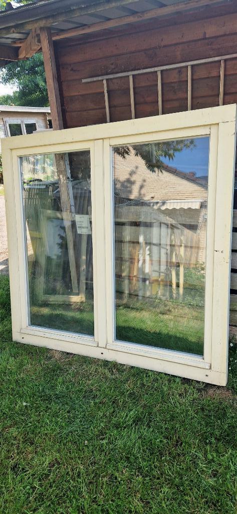 houten meranti ramen, Doe-het-zelf en Bouw, Glas en Ramen, Gebruikt, Gevelraam of Ruit, 120 tot 160 cm, 120 tot 160 cm, Dubbelglas