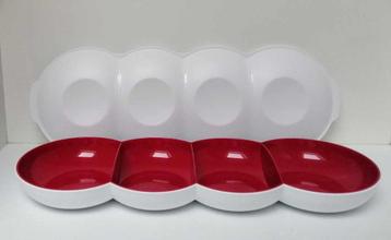 Tupperware « Tapasschaal Allegra » wit en rood beschikbaar voor biedingen