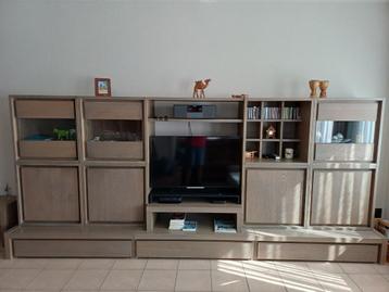 TV meubels, 200 cm ou plus, Utilisé, Chêne, Modern