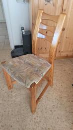 Stoel van massief grenen hout - versleten stof, Ophalen