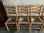 Zes eiken stoelen met rieten zitting, Antiek en Kunst, Ophalen