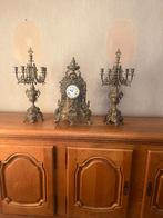 schouwklok + 2 kandelaars, Antiek en Kunst, Ophalen