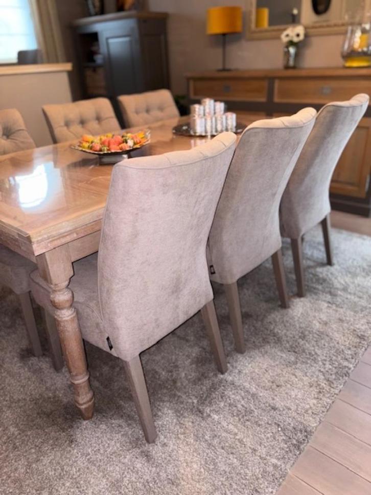 Landelijk tafel uitschuifbaar (8 tot 10 personen), Huis en Inrichting, Tafels | Eettafels, Zo goed als nieuw, 50 tot 100 cm, 200 cm of meer