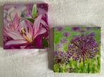 2 kleine canvassen met bloemenprint, Ophalen of Verzenden, Zo goed als nieuw