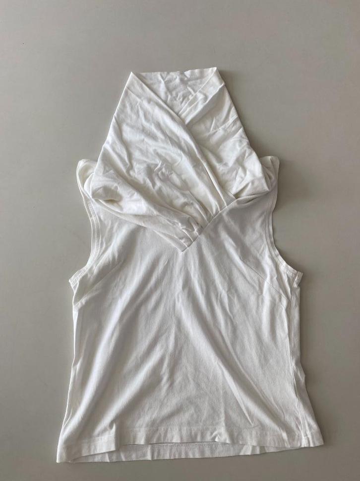 enolah 38 topje, Kleding | Dames, Topjes, Zo goed als nieuw, Maat 38/40 (M), Wit, Zonder mouw, Ophalen of Verzenden