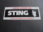 Sticker : Sting Europa Concert 1986 Rotterdam, Verzamelen, Stickers, Nieuw, Film, Tv of Omroep, Verzenden